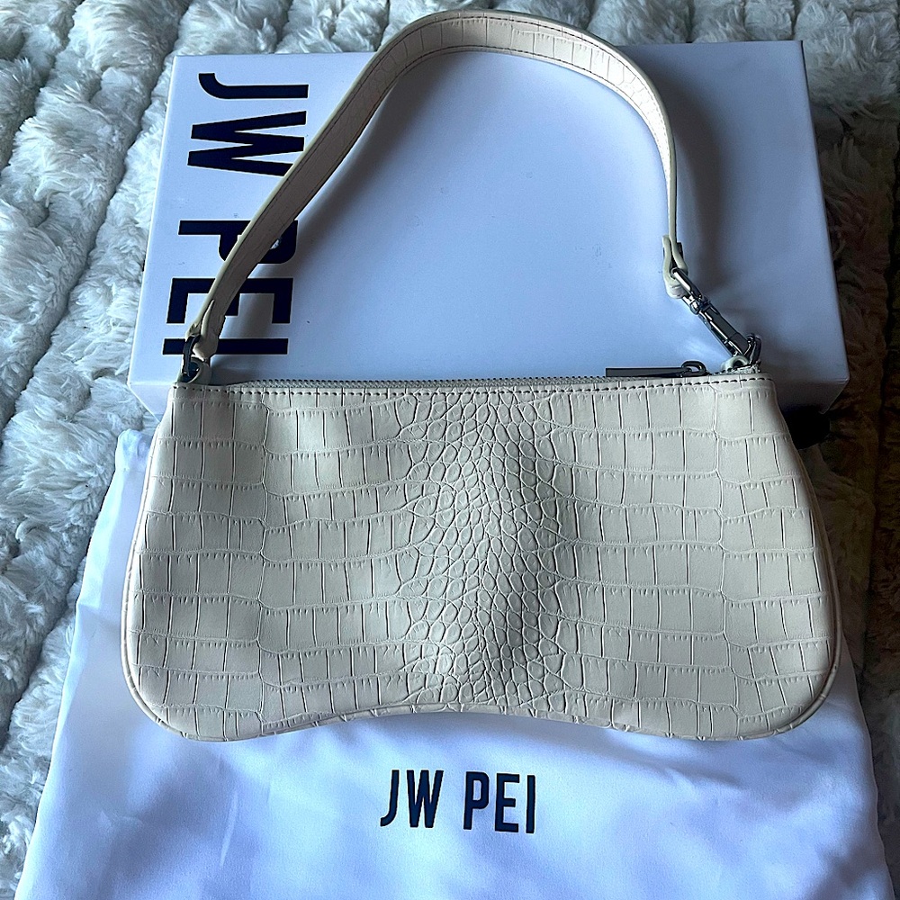 JW PEI Croc Embossed Shoulder Bag